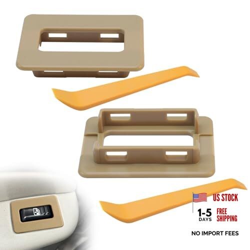 Rear Power Window Switch Trim Repair Fix, Compatible with Escalade, 2 Pcs Tan