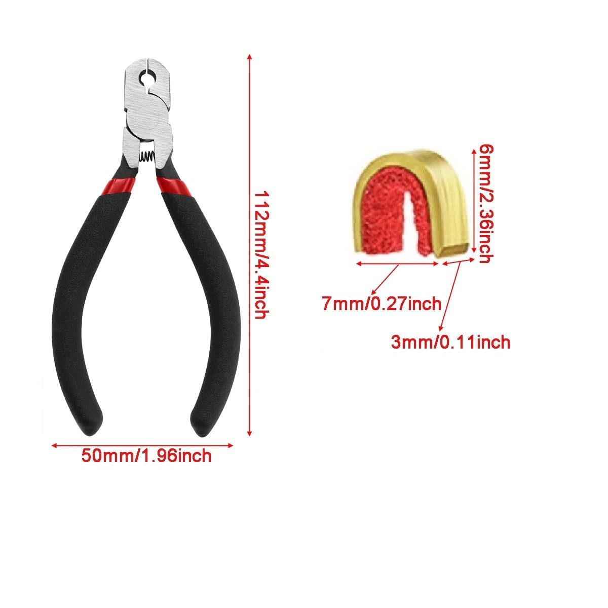 AHOSOUTLY Archery Bow String Nocking Points Set with T Square Ruler Black