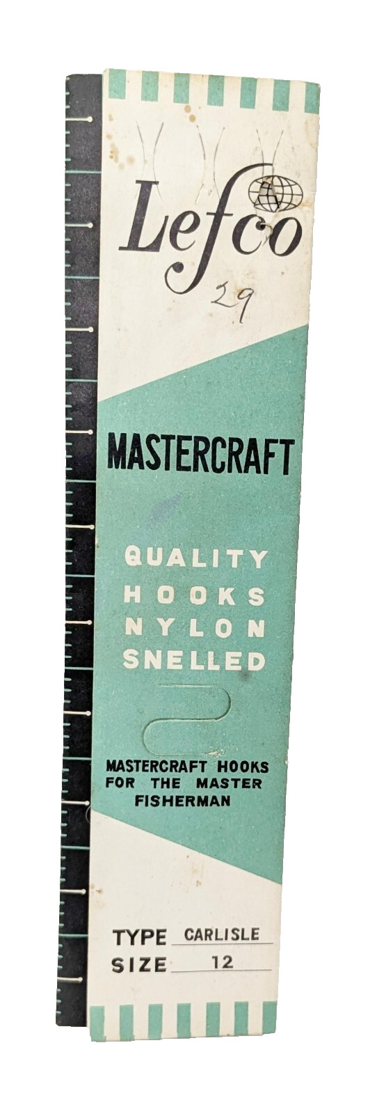 Lefco Carlisle Size 12 Nylon Snelled Hooks Vintage Original Partial Package