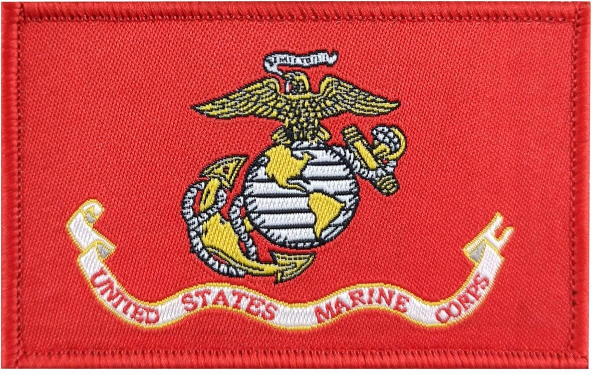 United States Marine Woven Tactical Military Hook and Loop Patch 3X2 Inches