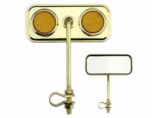 ONE Bike Rectangle Mirror Gold Amber Reflectors. Bike parts,Bicycle parts.