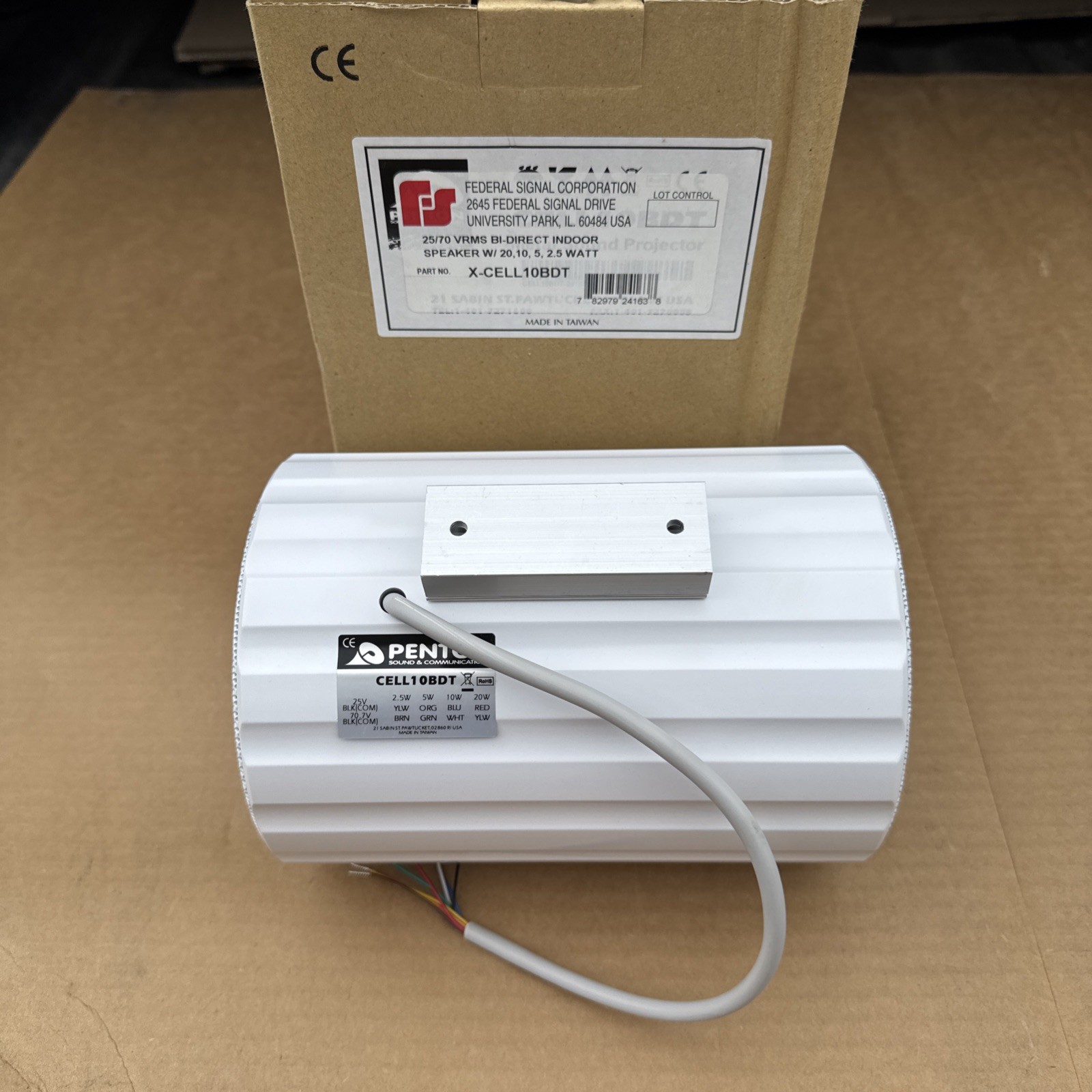 Federal Signal Penton CELLl10BDT 25/75 VRMS Bi-Direct Indoor Speaker W/20,10,5,2