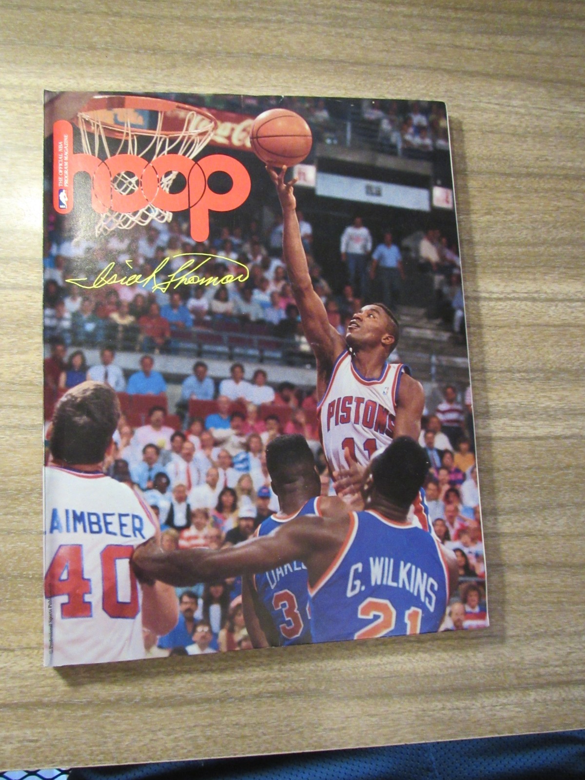1990-91 Detroit Pistons vs. Sonics Program 2/18 Shawn Kemp Dennis Rodman DD READ