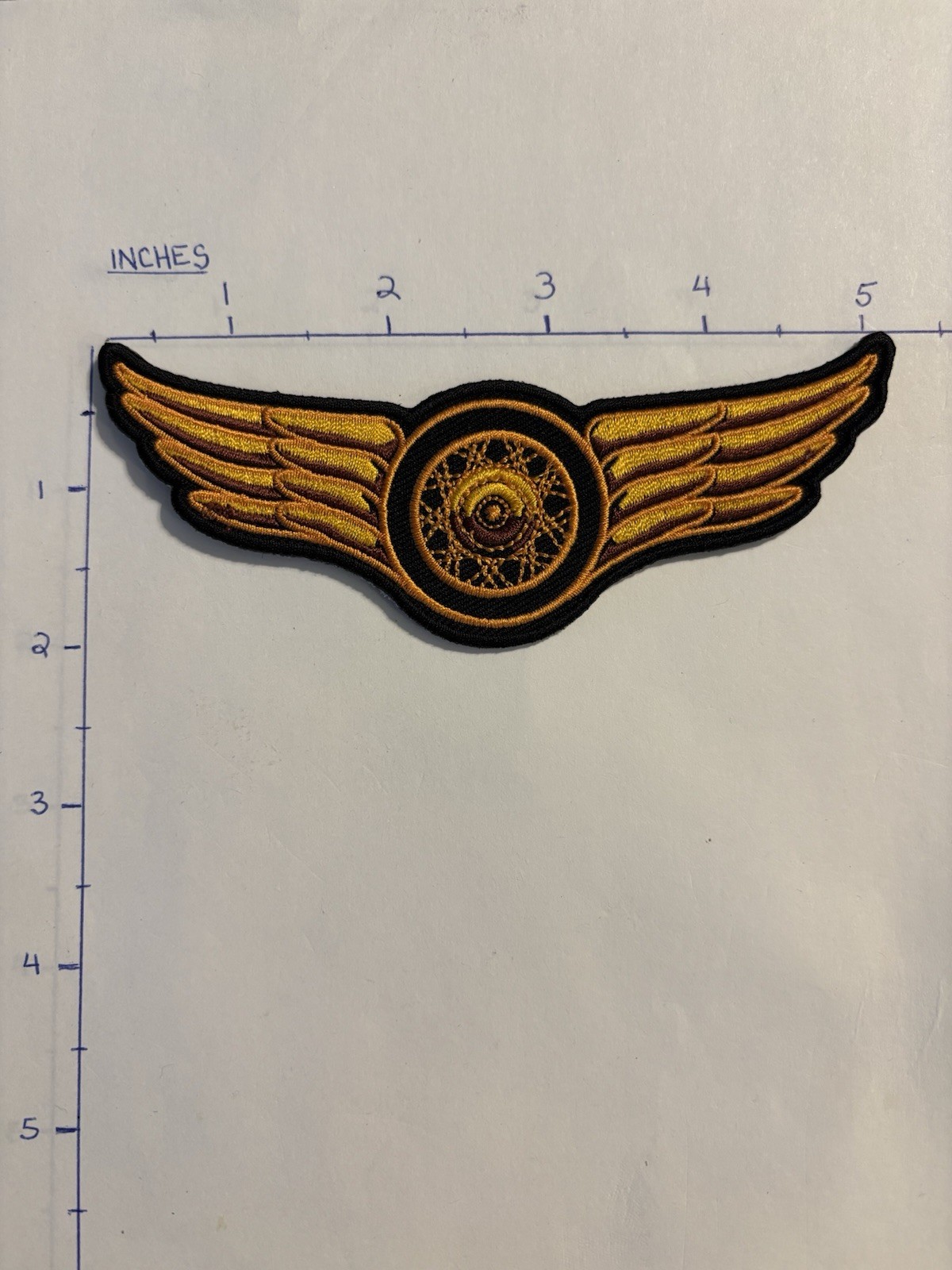 Gold - Department Wings & Wheel Motorcycle Patch