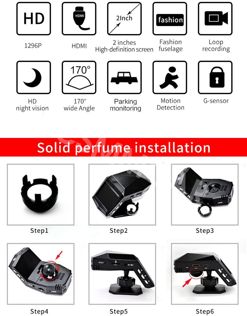 2'' FHD Dash Cam Car DVR Front or Rear Camera Night Vision G-sensor USB
