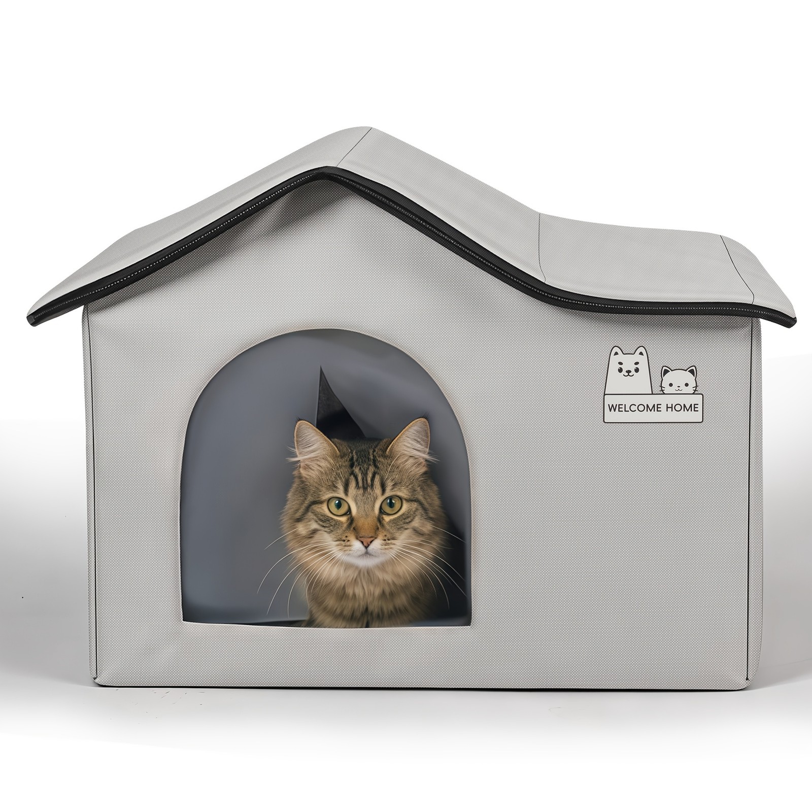 Folding Pet Ice Igloo With Cooling Mat Windproof Dog Cat House for Small Puppy