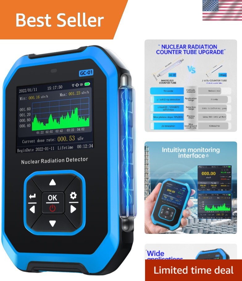 Rechargeable GC-01 Radiation Detector: Handheld Beta, Gamma, X-Ray Monitor