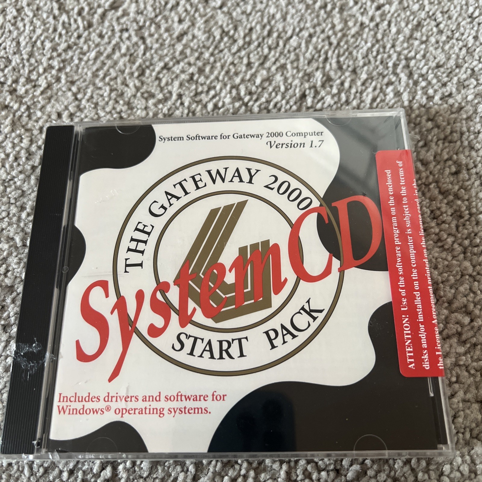 Gateway Start Pack Version 1.7 System CD 2000 Computer Software Drivers gateway