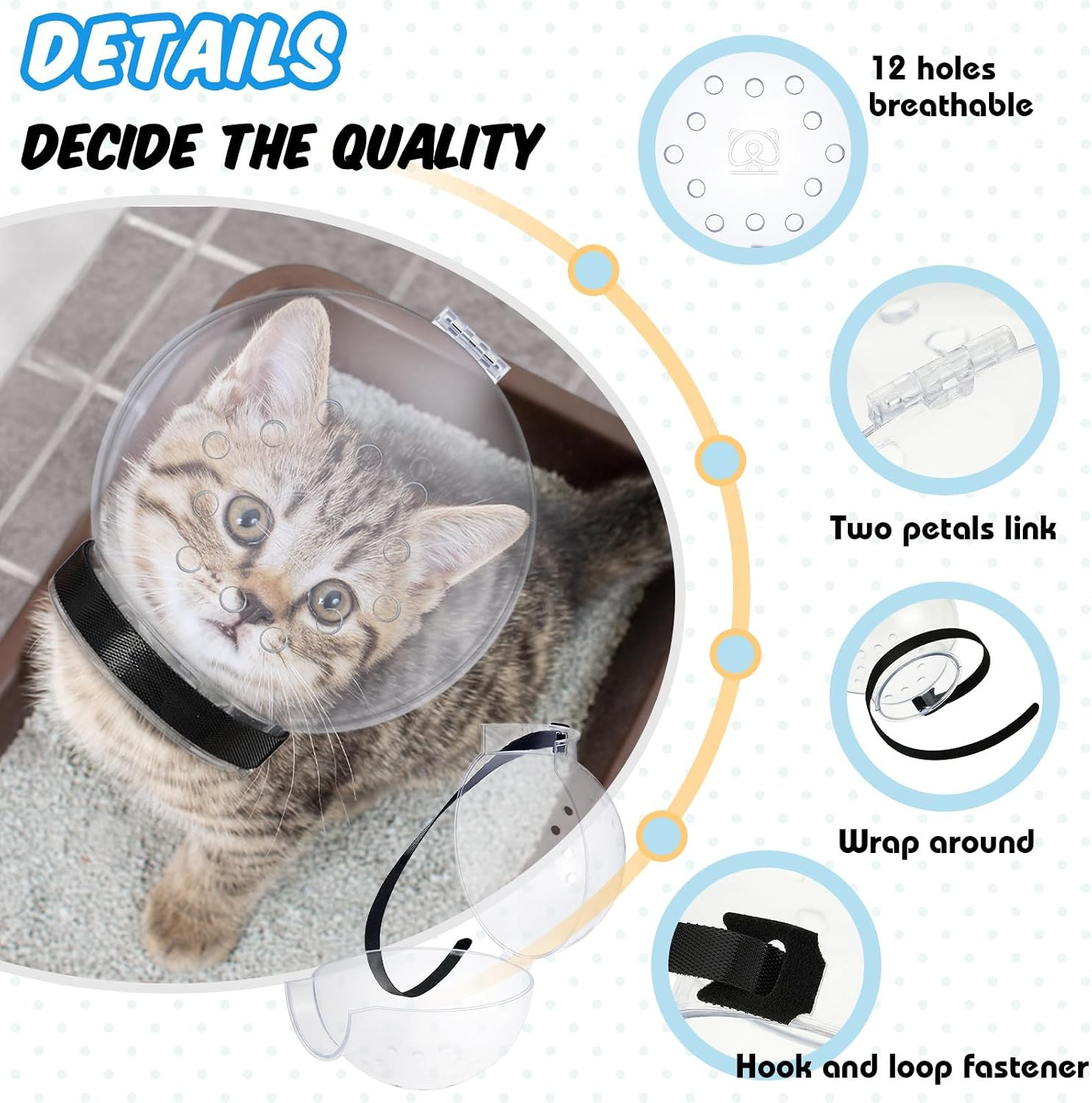 8 Pcs Cat Muzzle Set with Adjustable Cat Bathing Bag, Breathable Muzzle Pet for