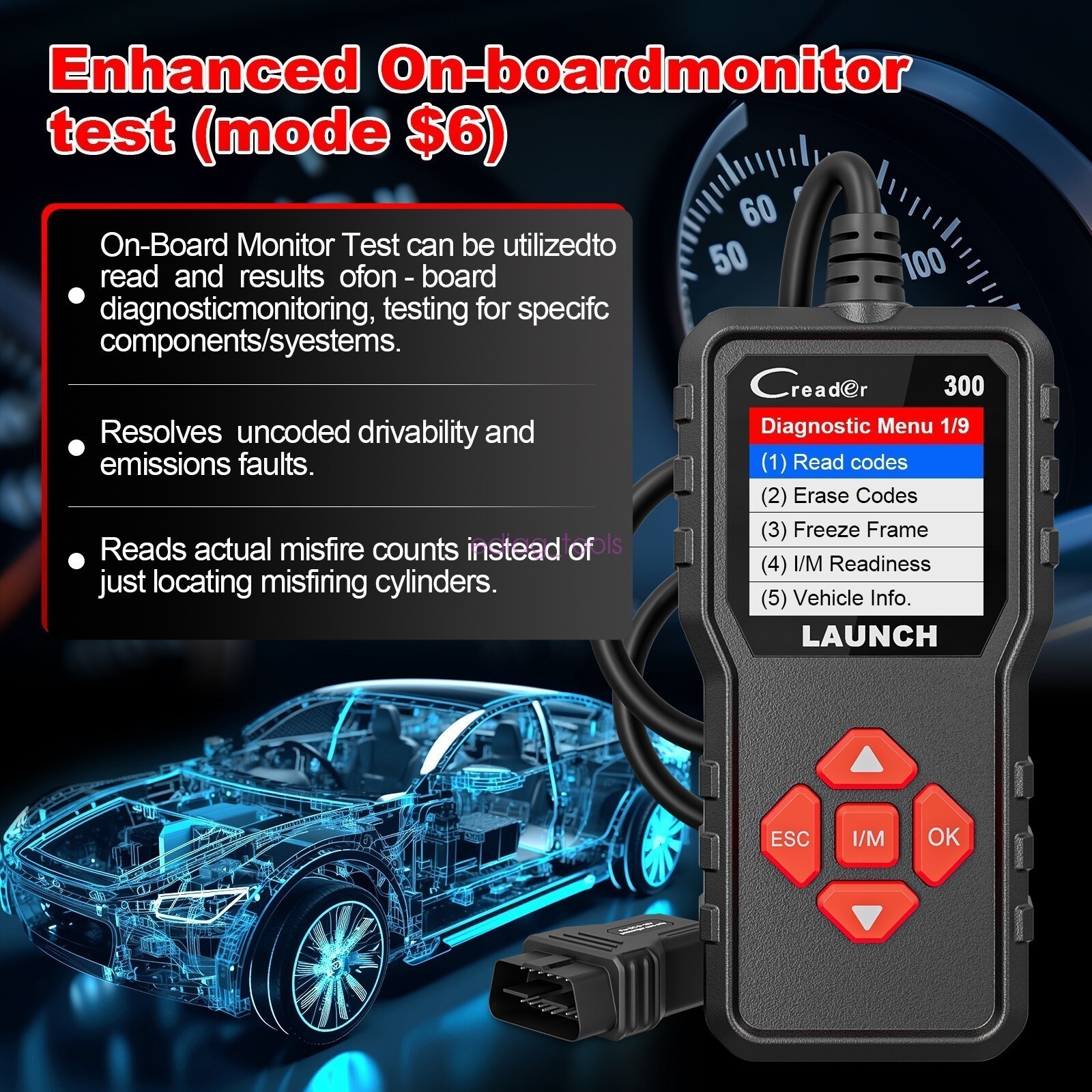 LAUNCH CR300 OBD2 Scanner Car Engine Fault Code Reader Diagnostic Scan Tool*^
