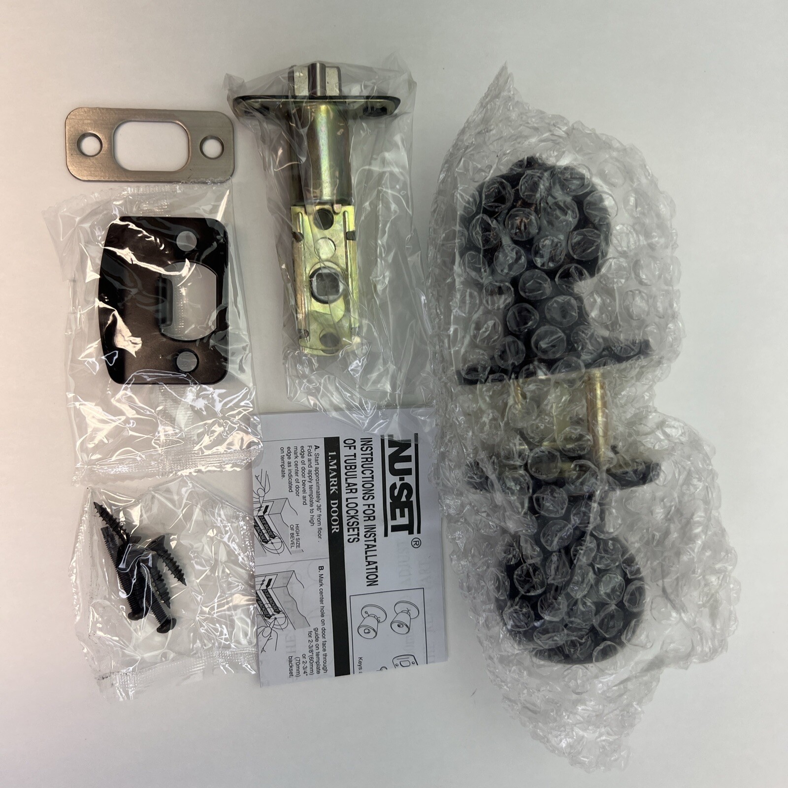 Nu-Set Tubular Door Lockset Entry Lock (Front/Back)