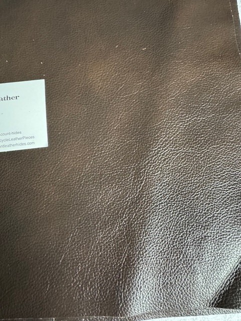 Derbyshire Brown Leather Remnant 15" by 15" ZZA31