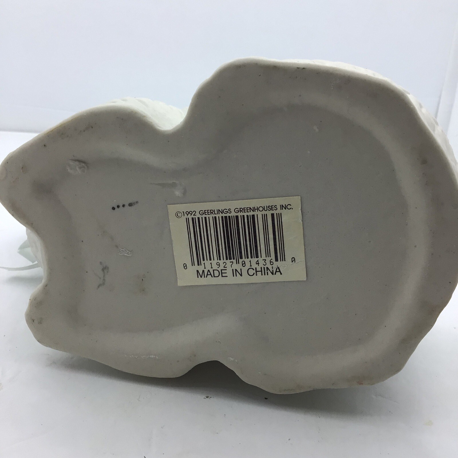 Bisque Ceramic Bunny Rabbit Planter Geerlings Greenhouses 1992