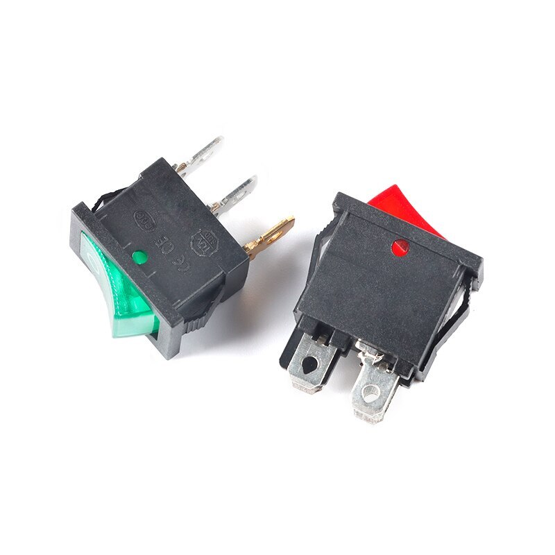 10pcs Ship type switch/ Small Rocker Switch KCD1-104N 4 pin with light 6A 250V