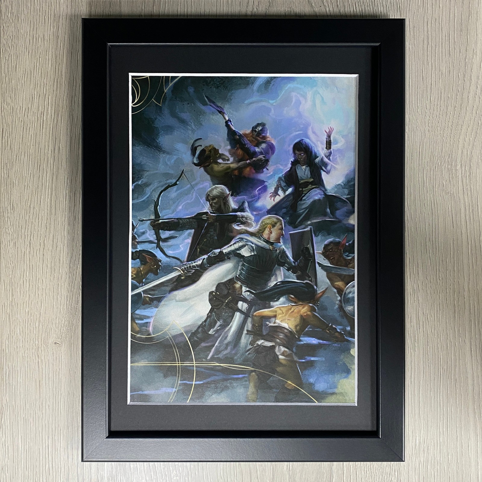 DUNGEONS & DRAGONS FRAMED ART. RANGER ROGUE, GOBLIN, ELF, D&D