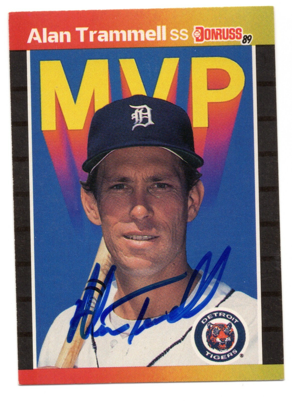 Authenticated Alan Trammell Autograph On A 1989 Donruss MVP - Detroit Tigers