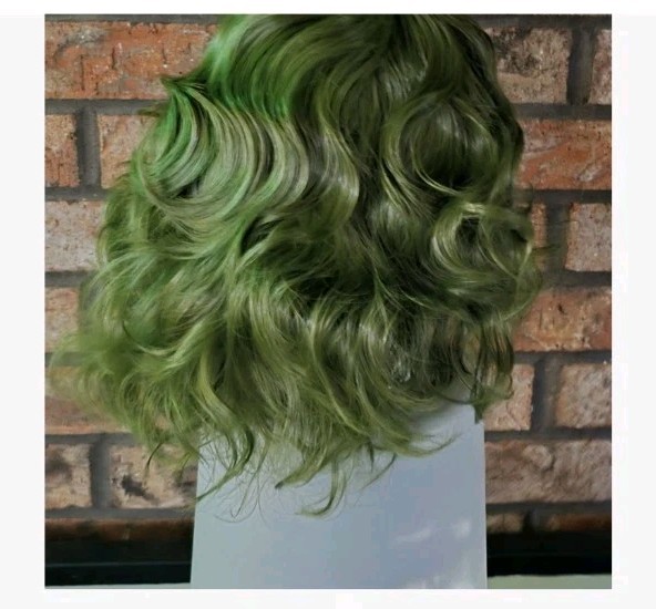Cosplay Dark Green Character Wig unisex