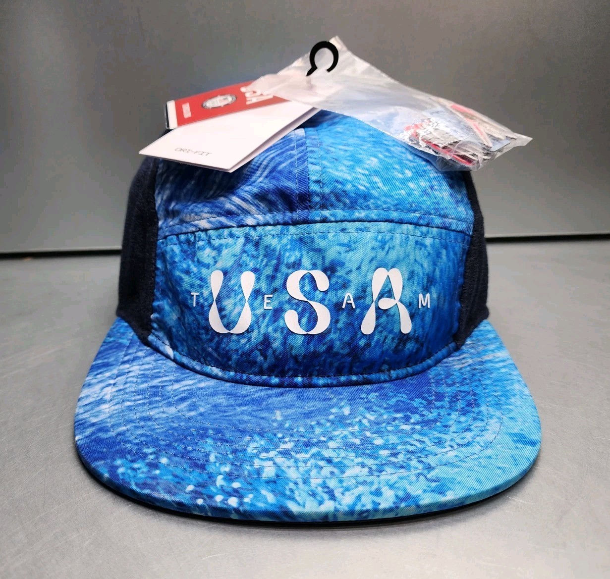 New Nike Team USA Olympics Fly Hat Running Cap Adult Size S/M Patches