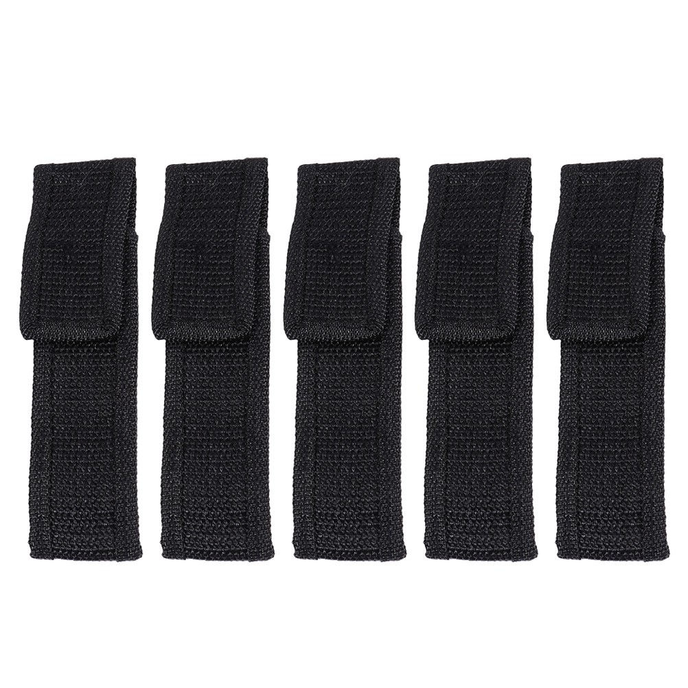 5Pcs Black Cloth Flashlight Holster with Durable Outdoor Design