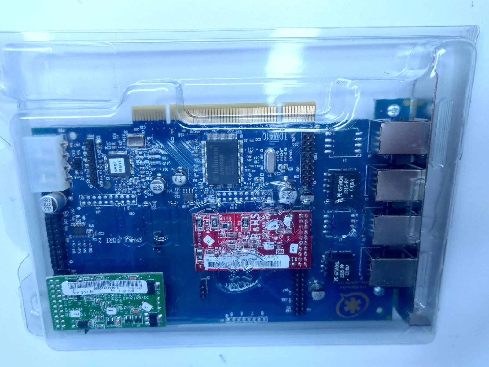Digit Wildcard TDM410 PCI Analog Telephony Card with X100M & S110M FXS Modules