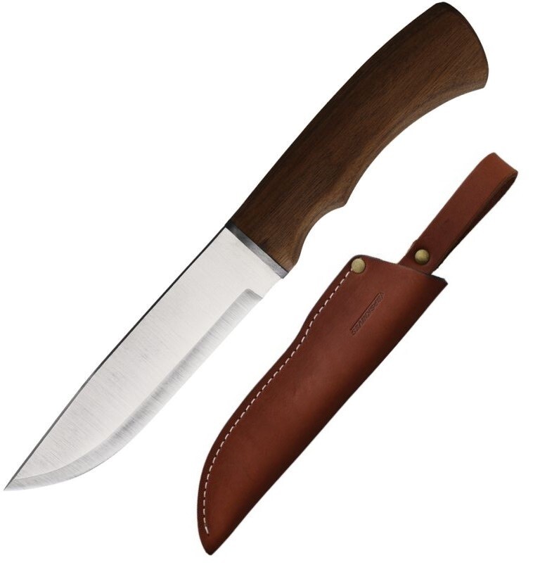 BPS Knives Camping Fixed Knife 5.25" 5Cr14MoV Steel Blade Walnut Handle BK06SS