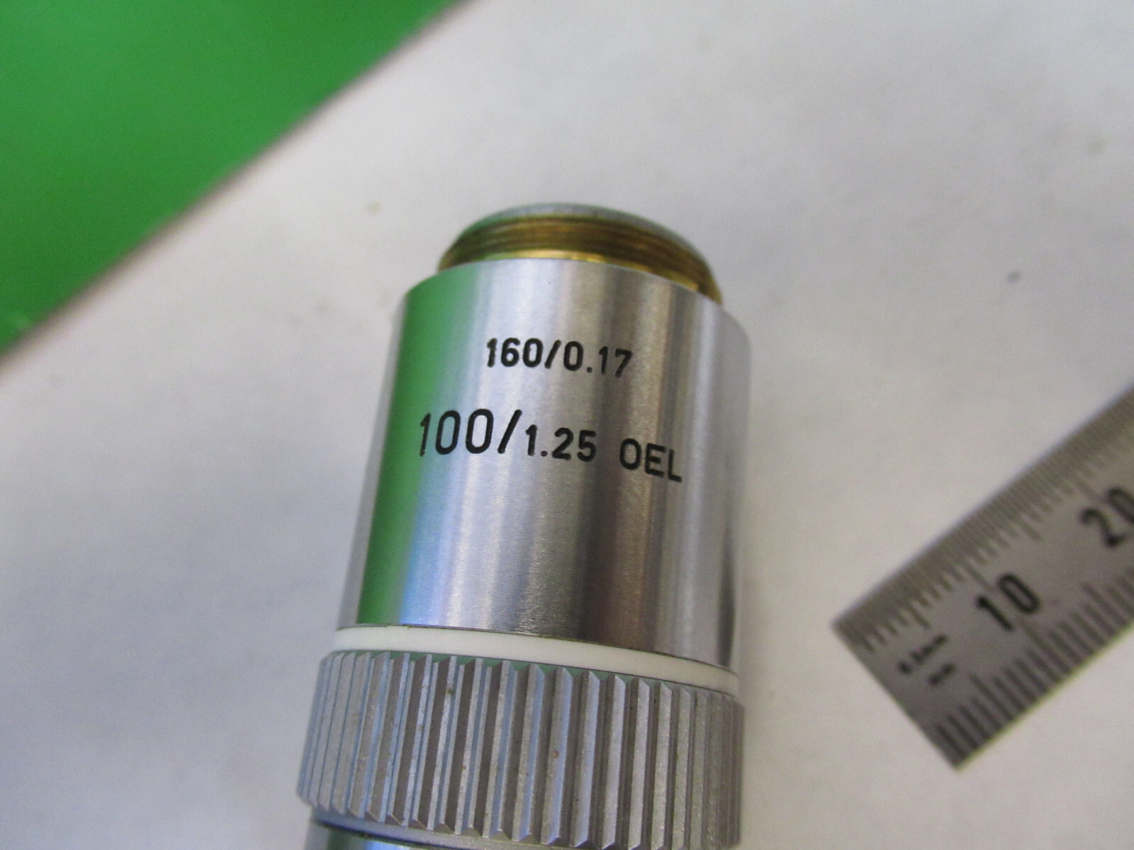 LEITZ wetzlar GERMANY OBJECTIVE MICROSCOPE PART 100X /160 AS PICTURED X2-A-37