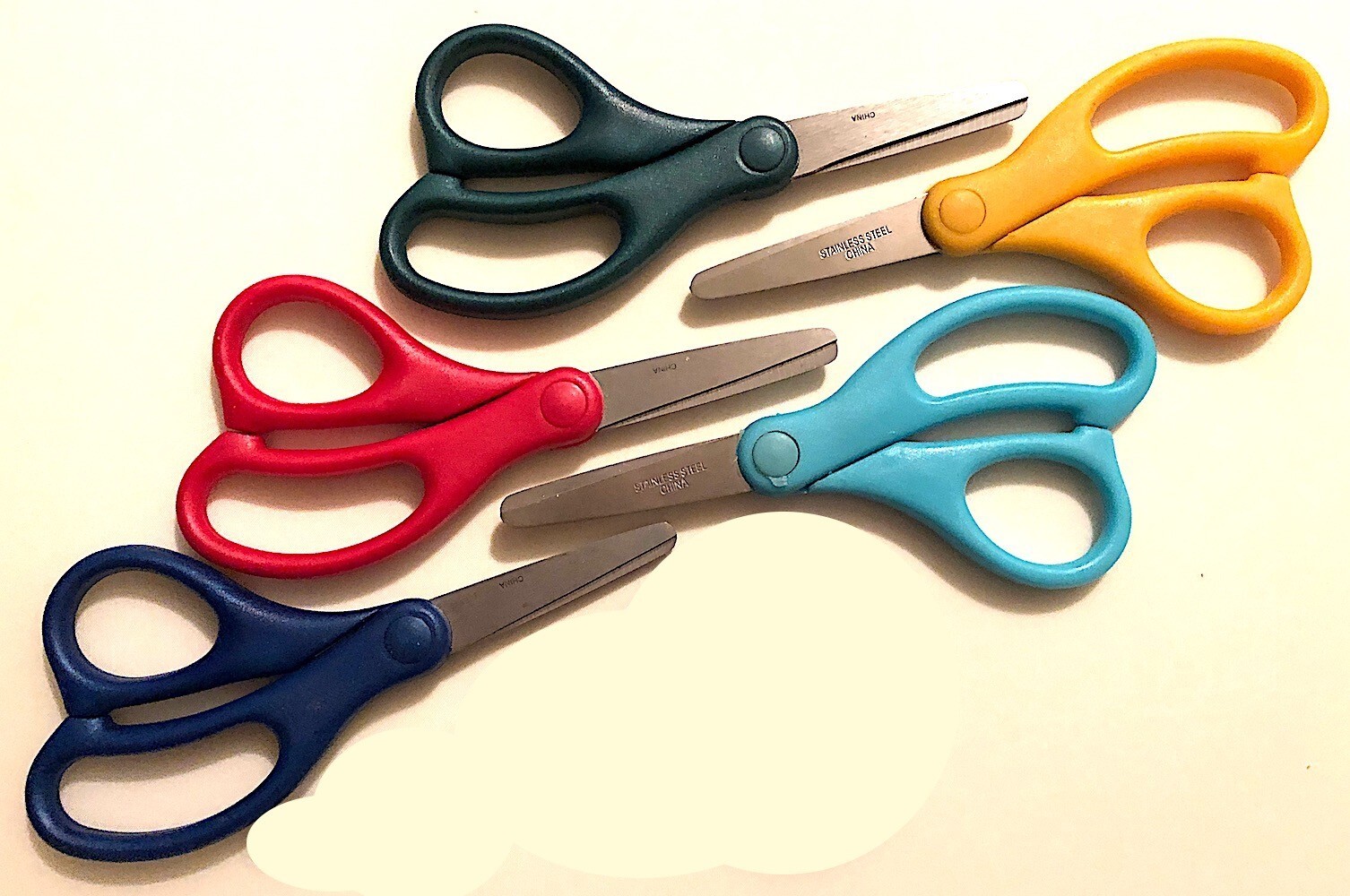 New Small 5" SCISSORS: Stainless Steel, Blunt Tip, Right or Left Handed, Safety