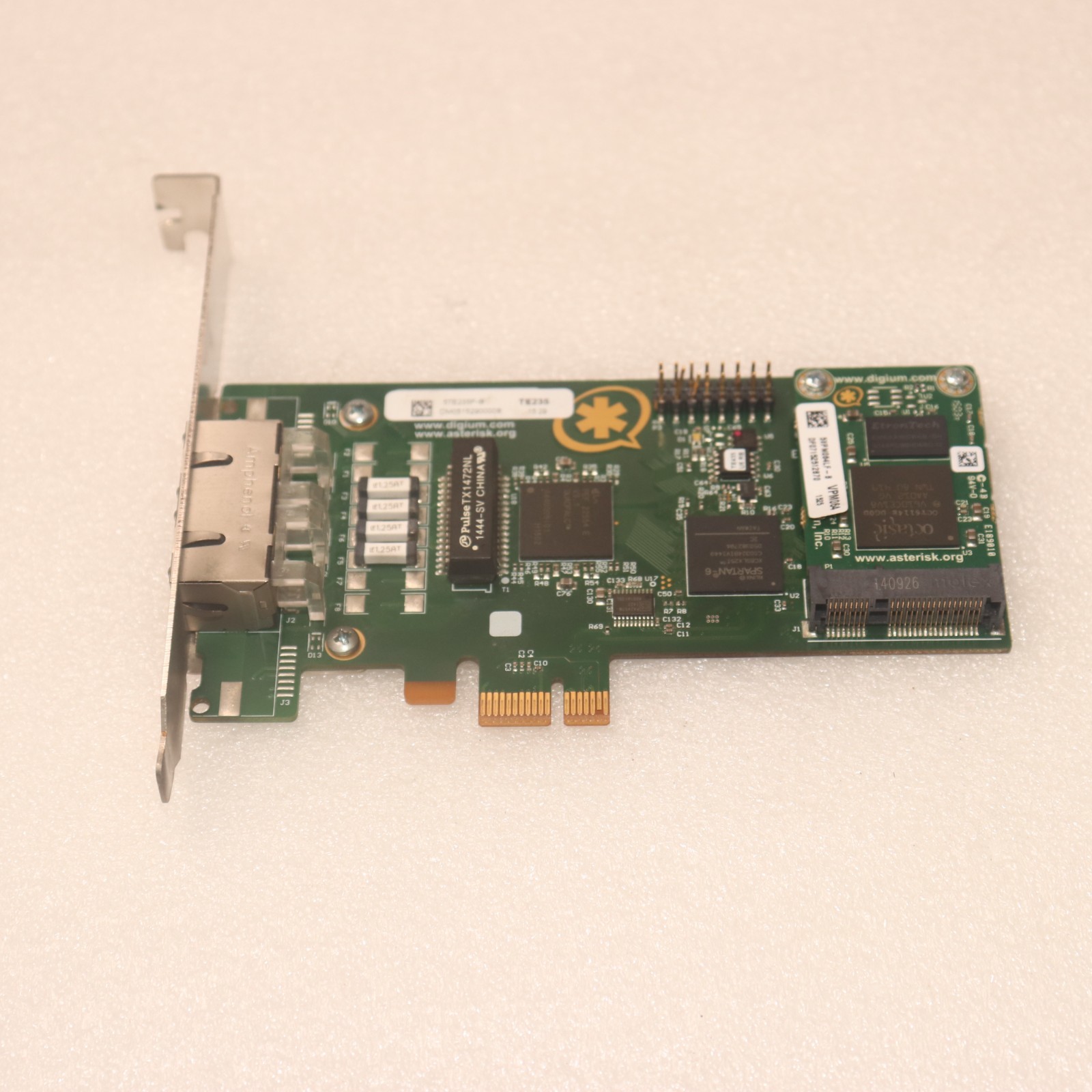 DIGIUM TE235 2-PORT T1/E1/J1/PRI PCIE X1 VOIP DUAL SPAN DIGITAL VOICE