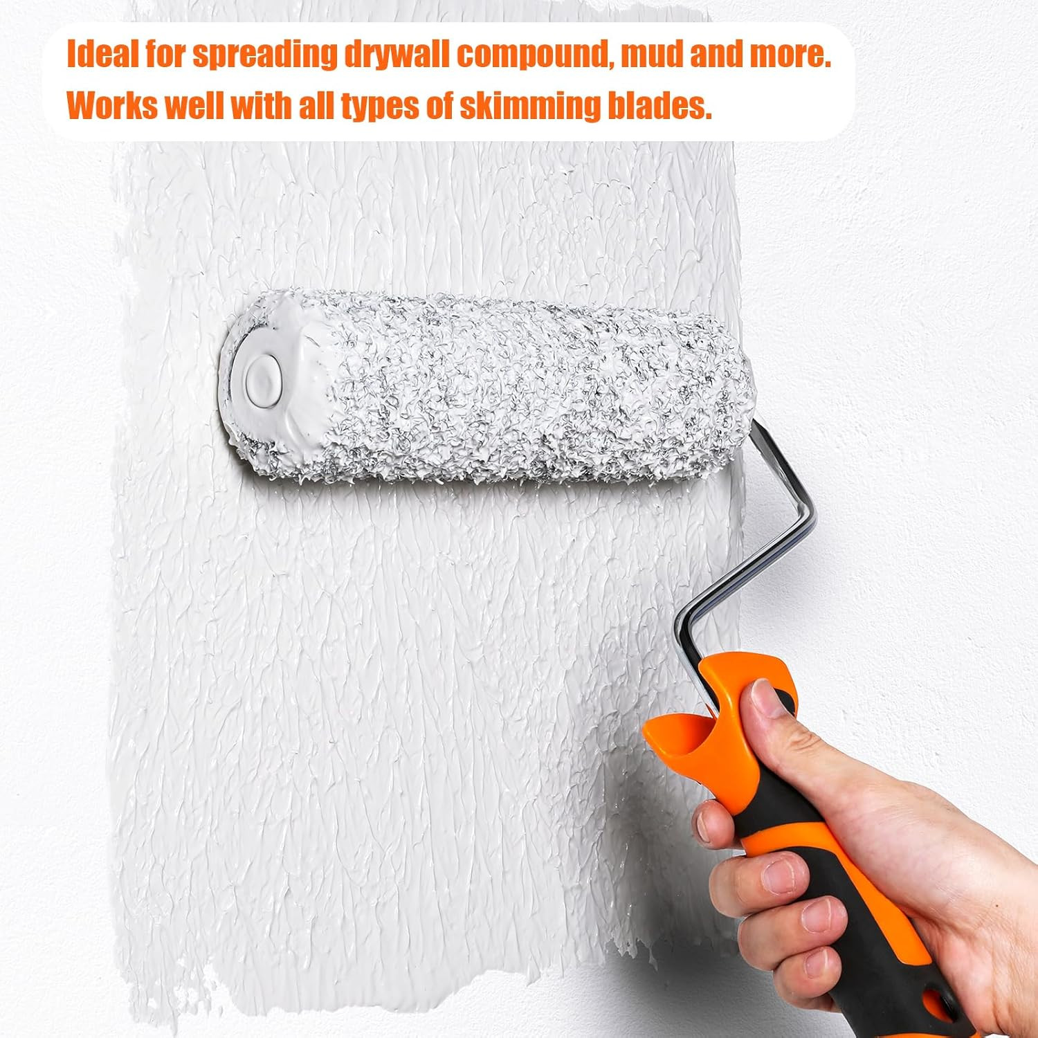 2Pcs 9" Drywall Compound Roller Covers, Shed-Resistant Drywall Mud Roller, Putty