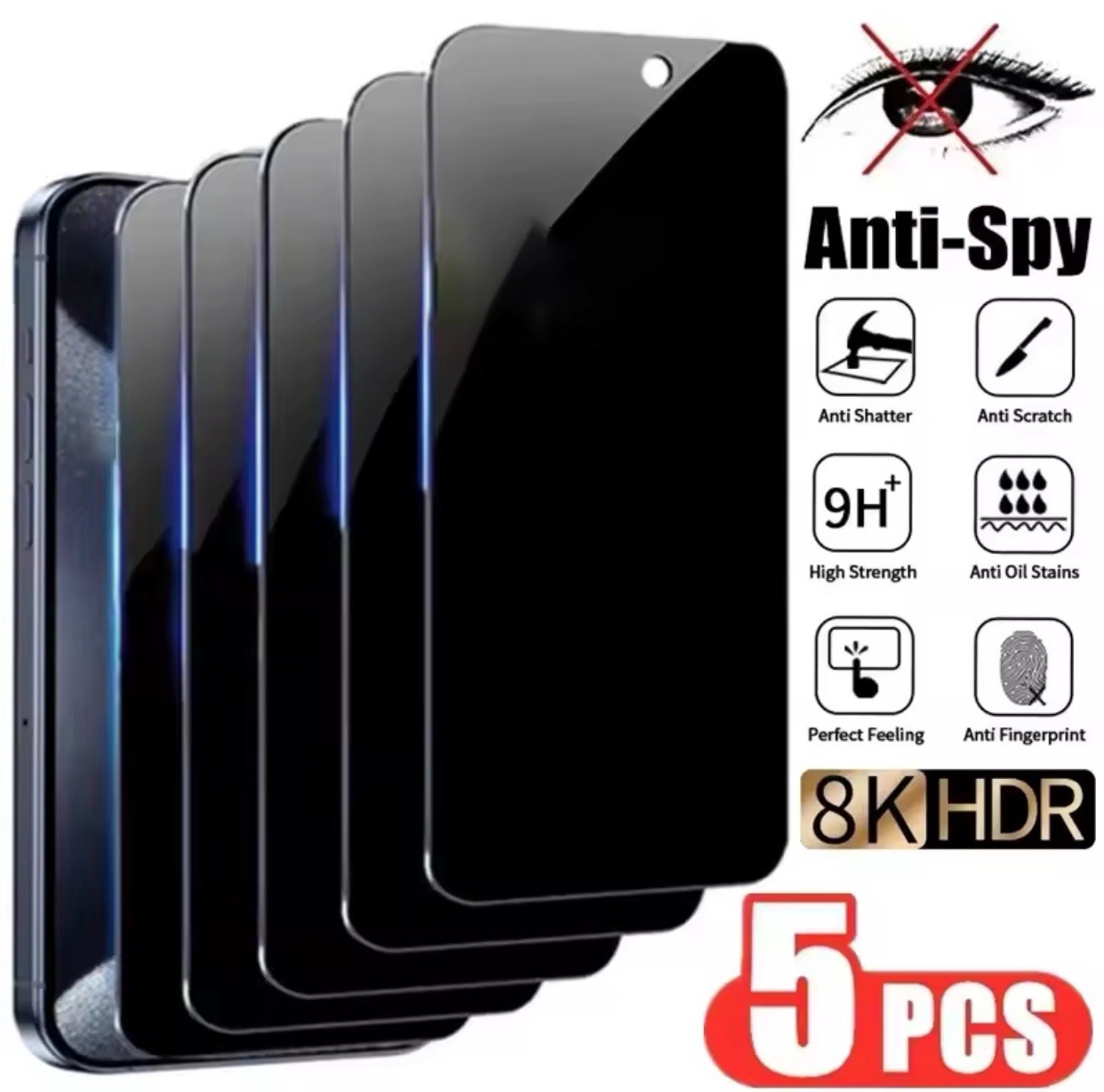5x Protector De Pantalla Privacidad Cristal Antiespía Para Samsung A35 5G A34 5G