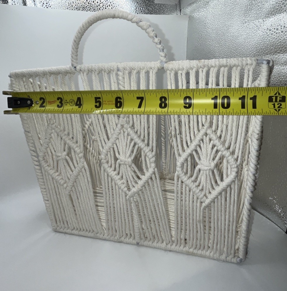 Ashland Macrame & Wire Hanging Basket Organizer EUC