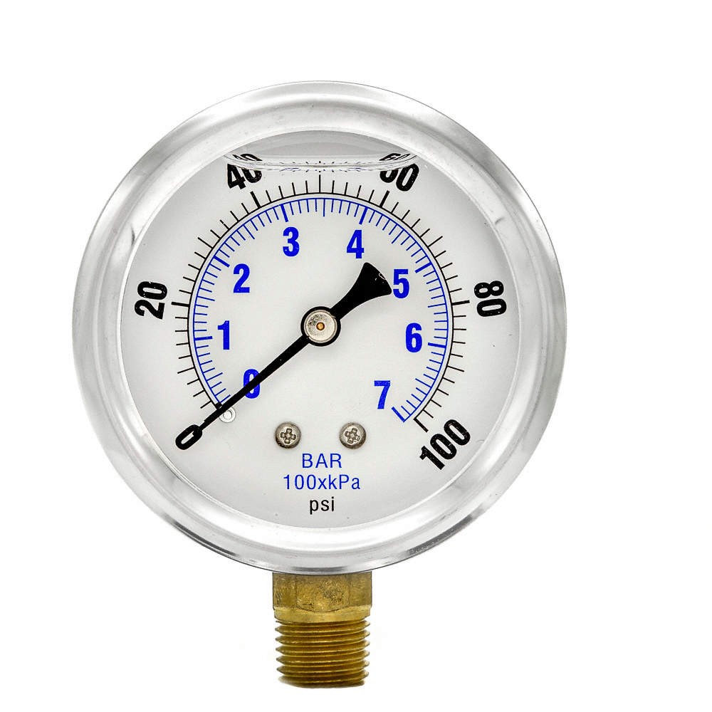 PIC GAUGES PRO-201L-254E Pressure Gauge,1/4 in. NPT,2-1/2 in. 20TV22