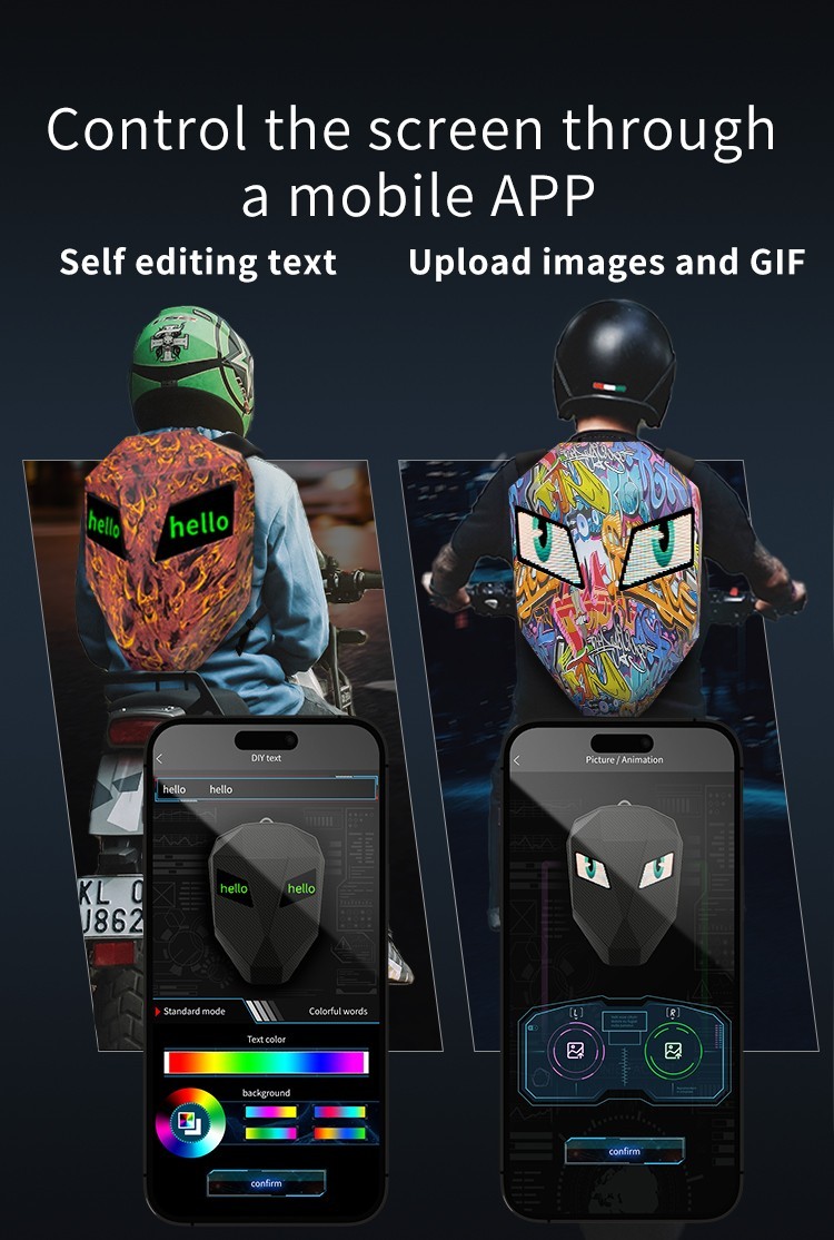 Animated Eyes LED Backpack - Programmable Moving Display, Cool Gamer Rucksack
