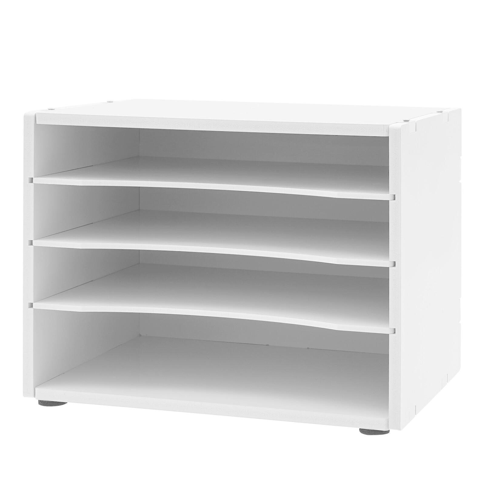 2 Pack 4 Tier Desktop File Holder White PVC Paper Organizer Rack