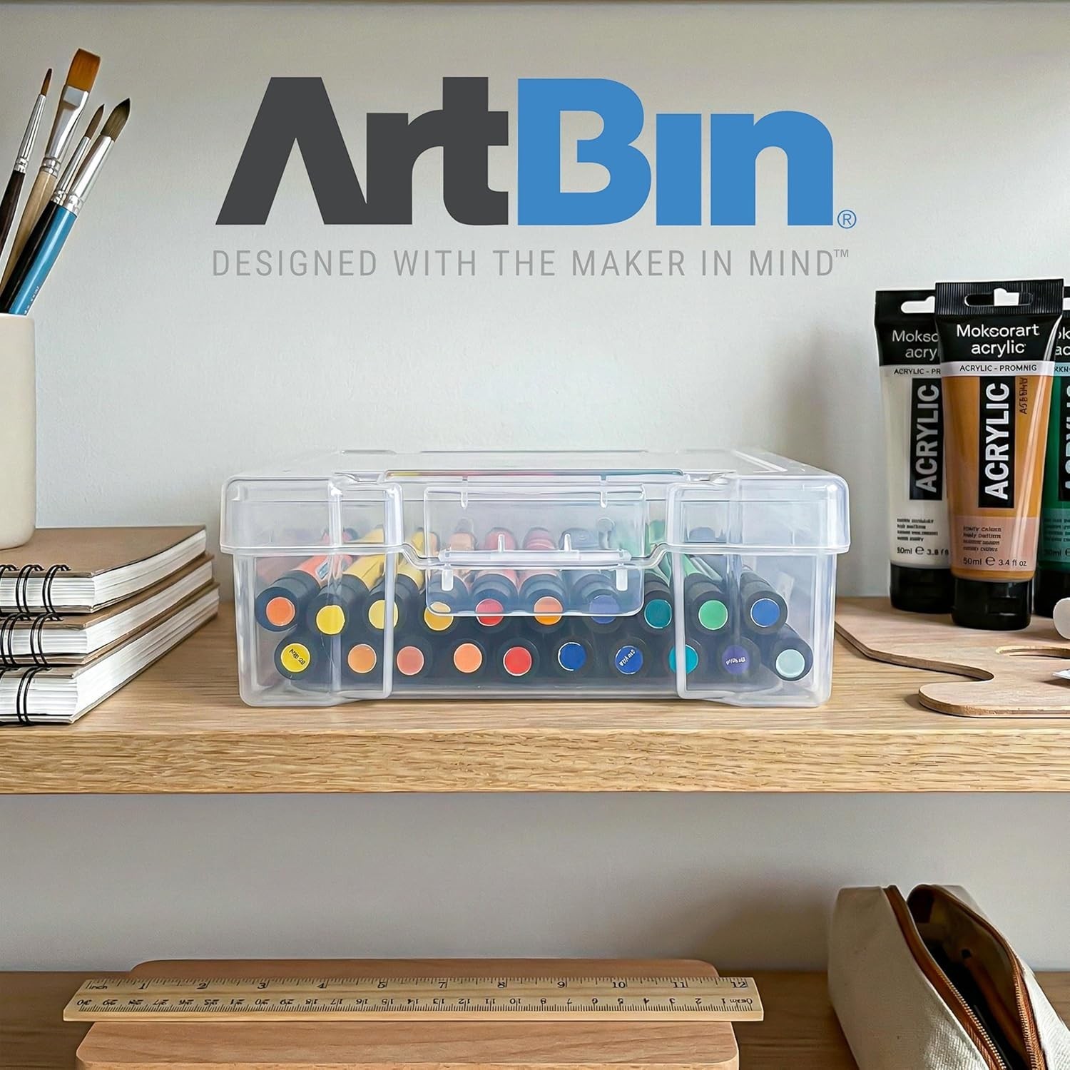 Effortless Organization: ClearView 6" x 6" Stackable Art Supply Storage Box