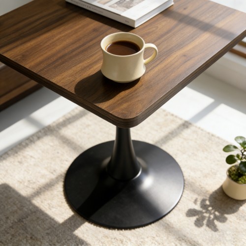 Mid Century Modern Square Dining Table Wooden Kitchen Table for Small Space Retr