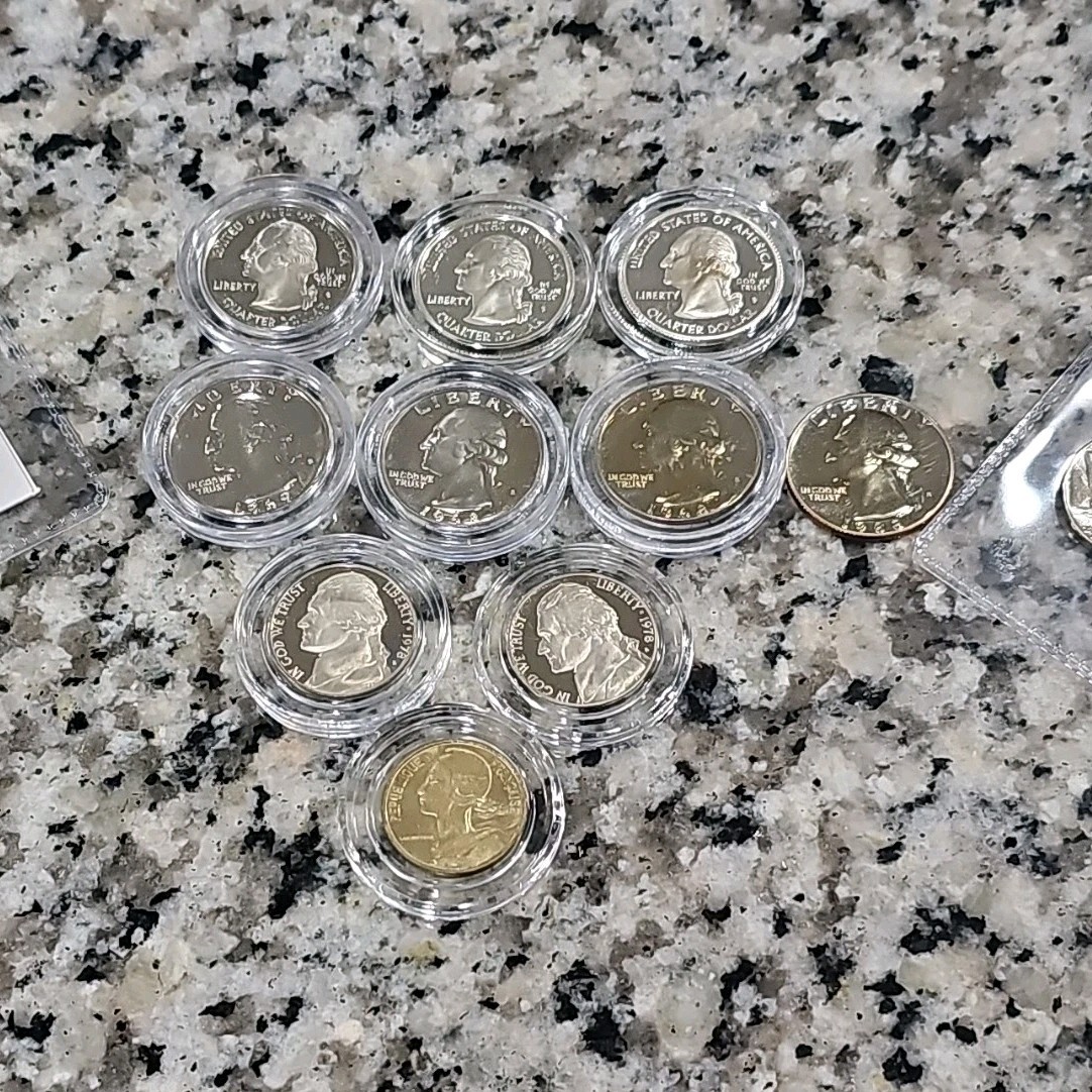 Lot Silver Washington Quarter 25C Lot 1956, 1968, 1978,1944,2007 Multiple Coins