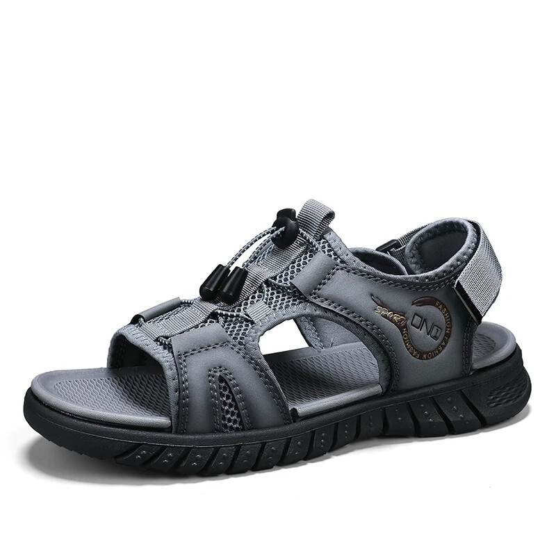 Summer Men's Sandals Mesh Lack Up Shoes Lightweight Outdoor Casual Slippers