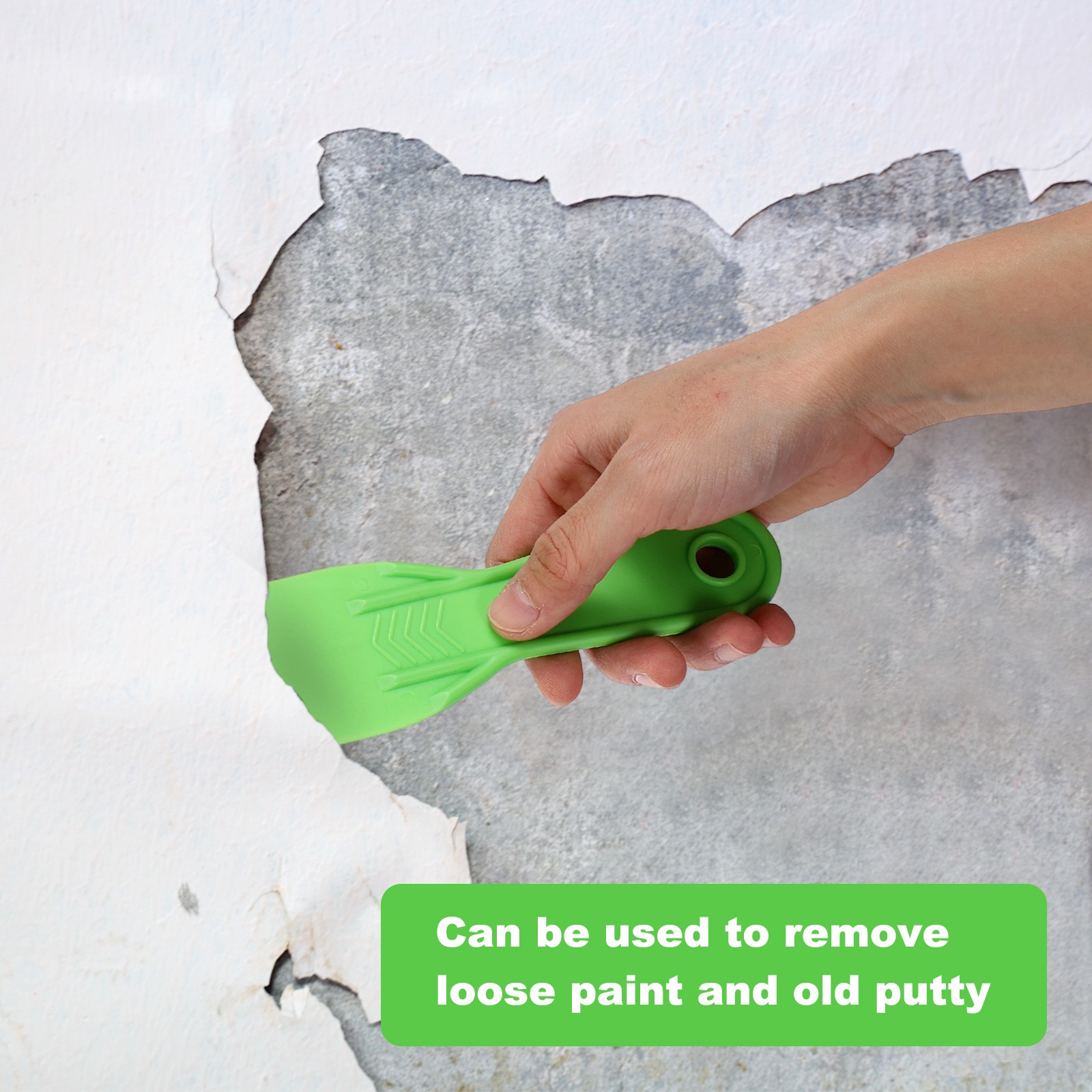 5Pcs, Putty Scraper Set Plastic Flexible Putty Knives Green