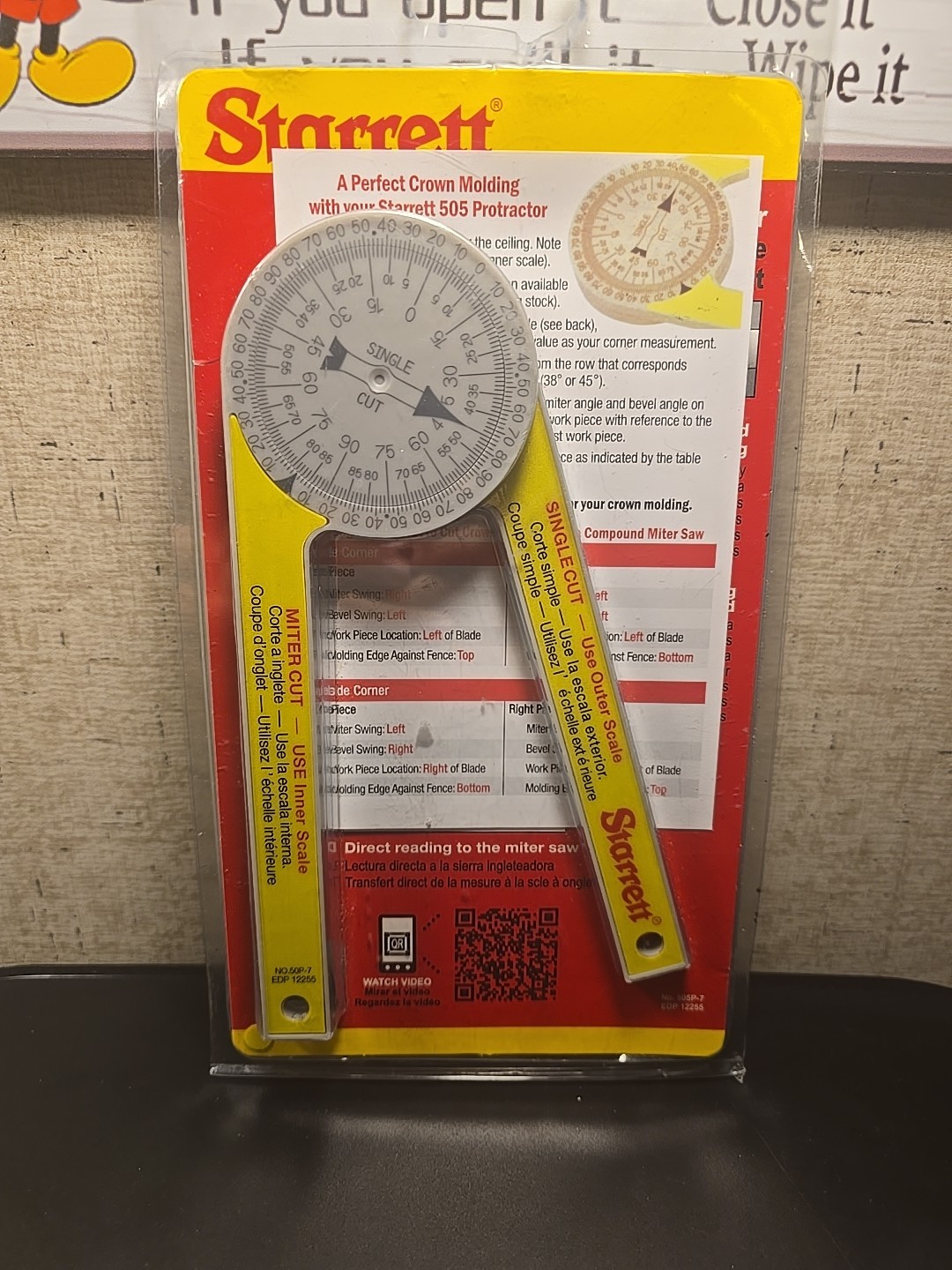 Starrett No 505P-7 Miter Saw Protractor New