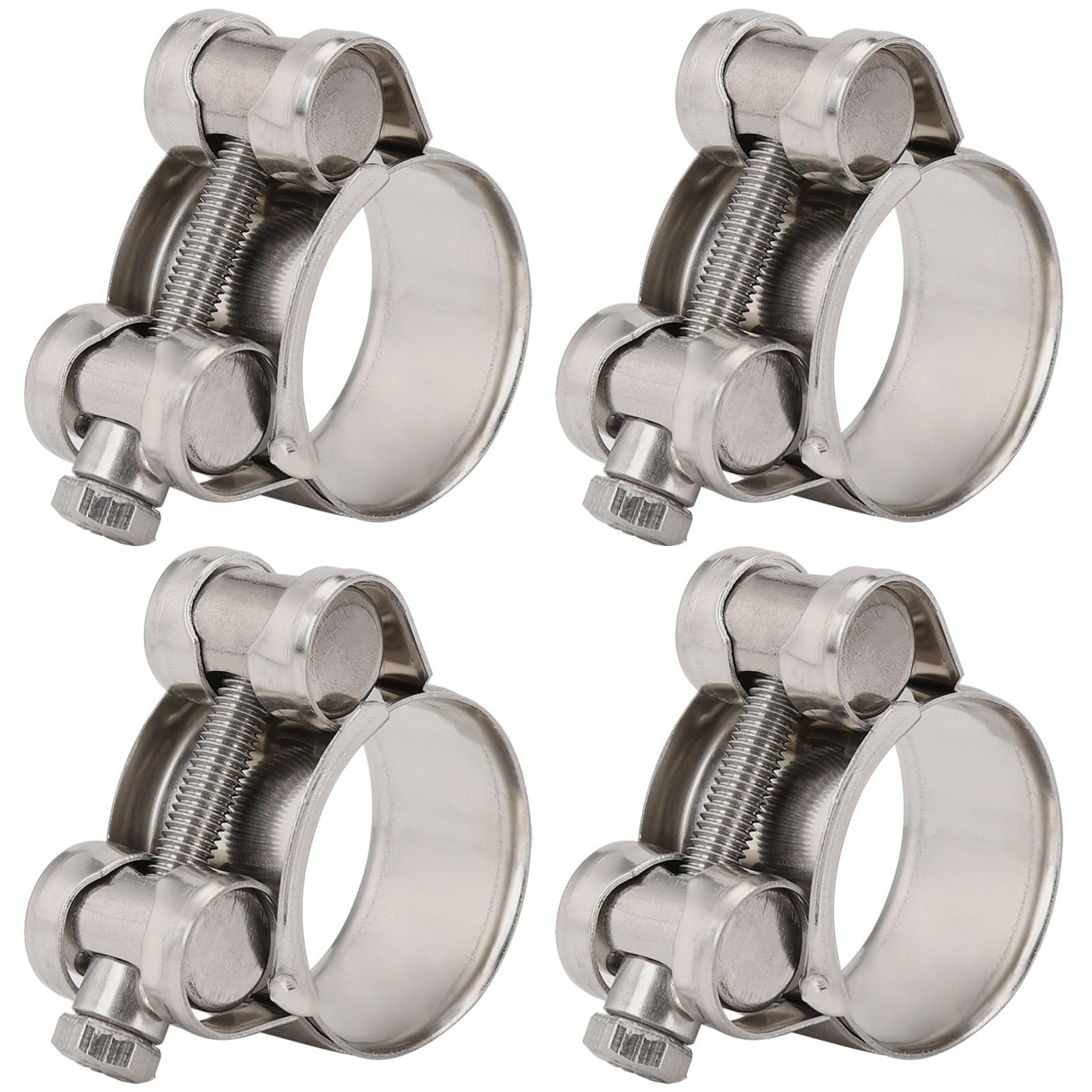 4 Pack 1.3" T-Bolt Hose Clamps, 304 Stainless Steel Heavy Duty Hose Clamps, T...