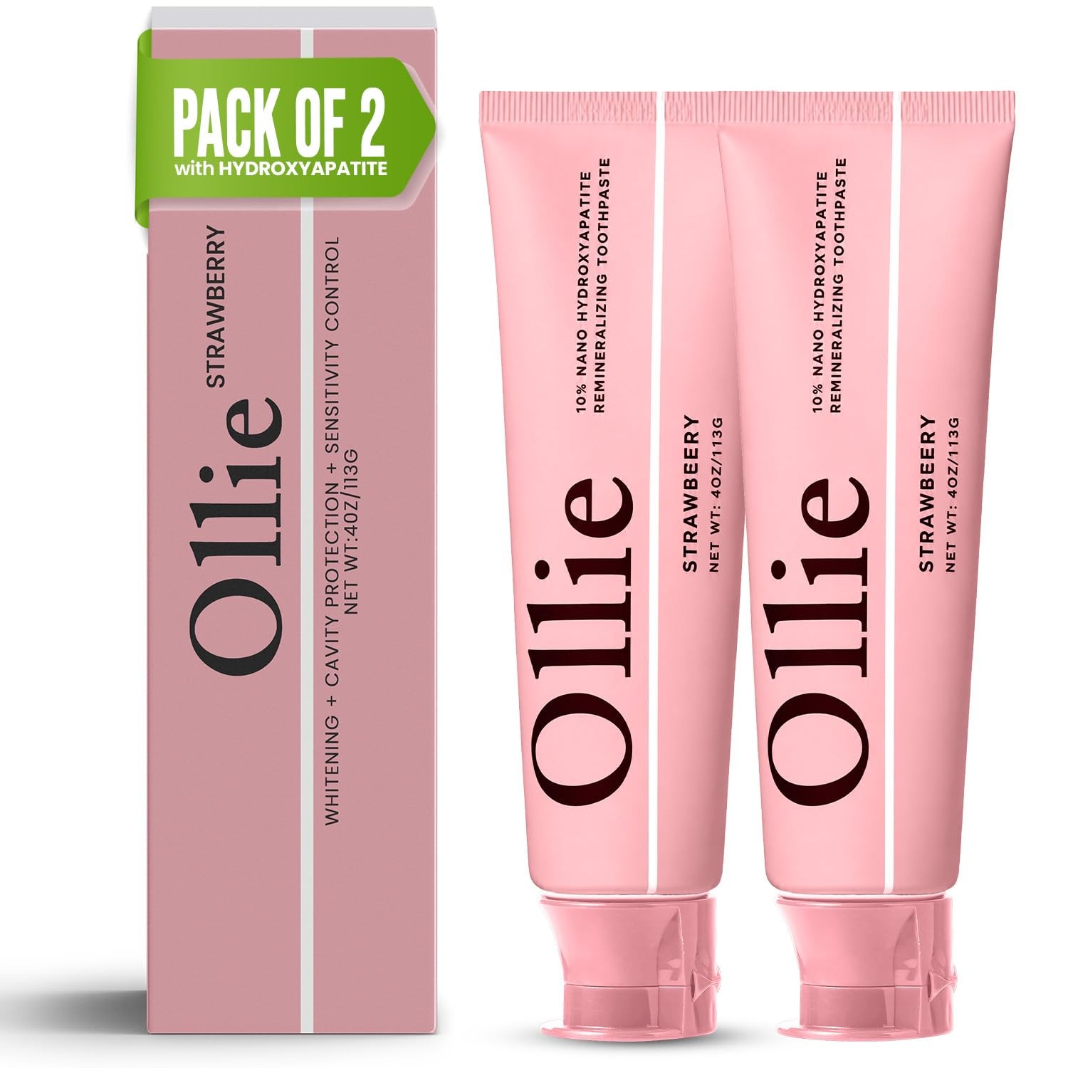 Ollie Strawberry NanoHydroxyapatite Remineralizing Toothpaste for Teeth White...