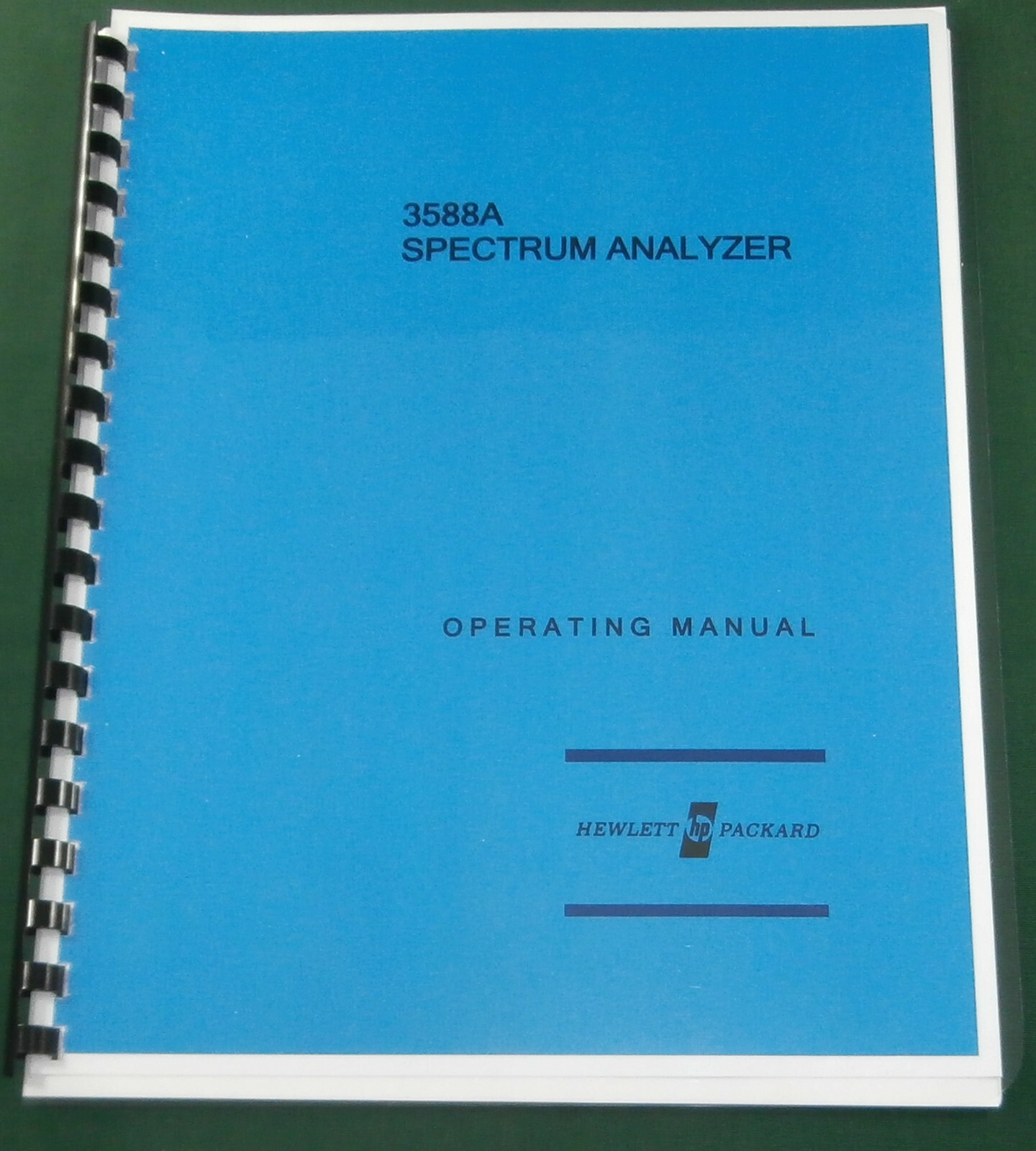 HP 3588A Operating Manual: Comb Bound & Protective Covers