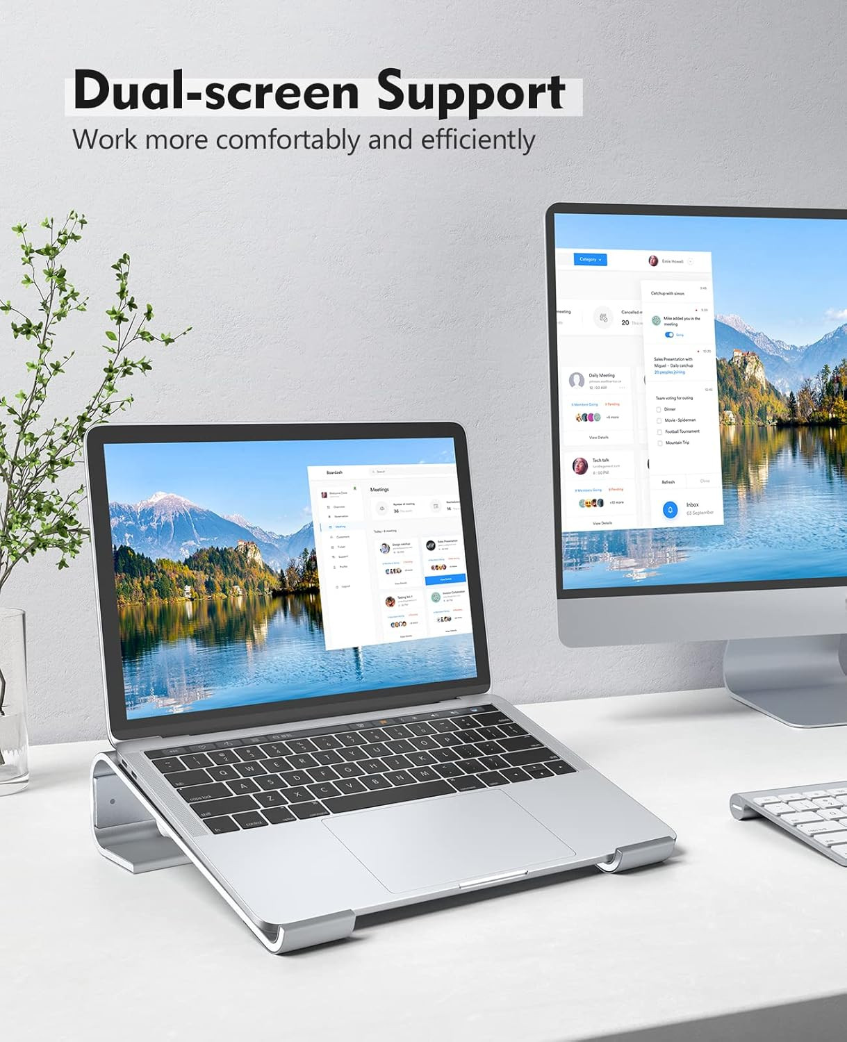 Soqool Laptop Stand for Desk,Aluminum Computer Stand for Cooling,Sturdy Stable E