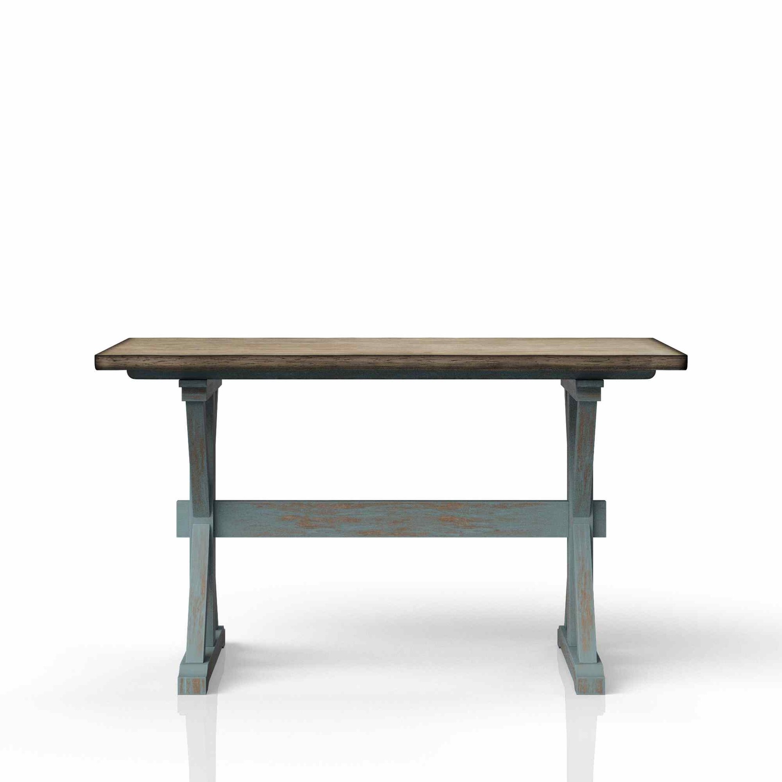 (Solid wood + MDF) counter height casual dining table - water blue