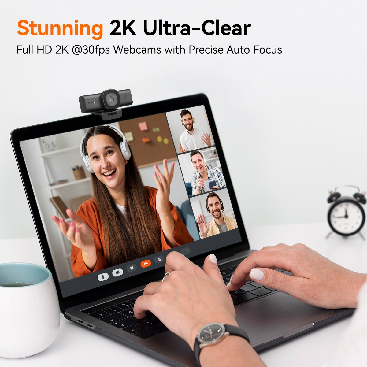 SVBONY 2K Web Cam for PC Computer Camera W/ Low-Light 3D Noise Reduction USB A-C