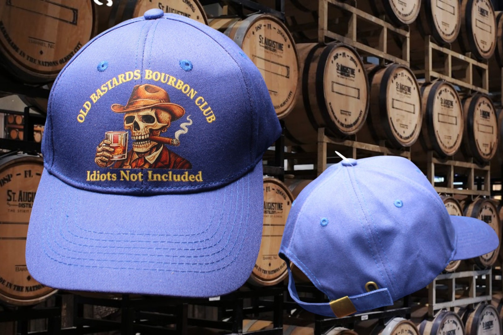 Old Bastards Bourbon Club Baseball Cap Adjustable Unisex Old Whiskey Hat