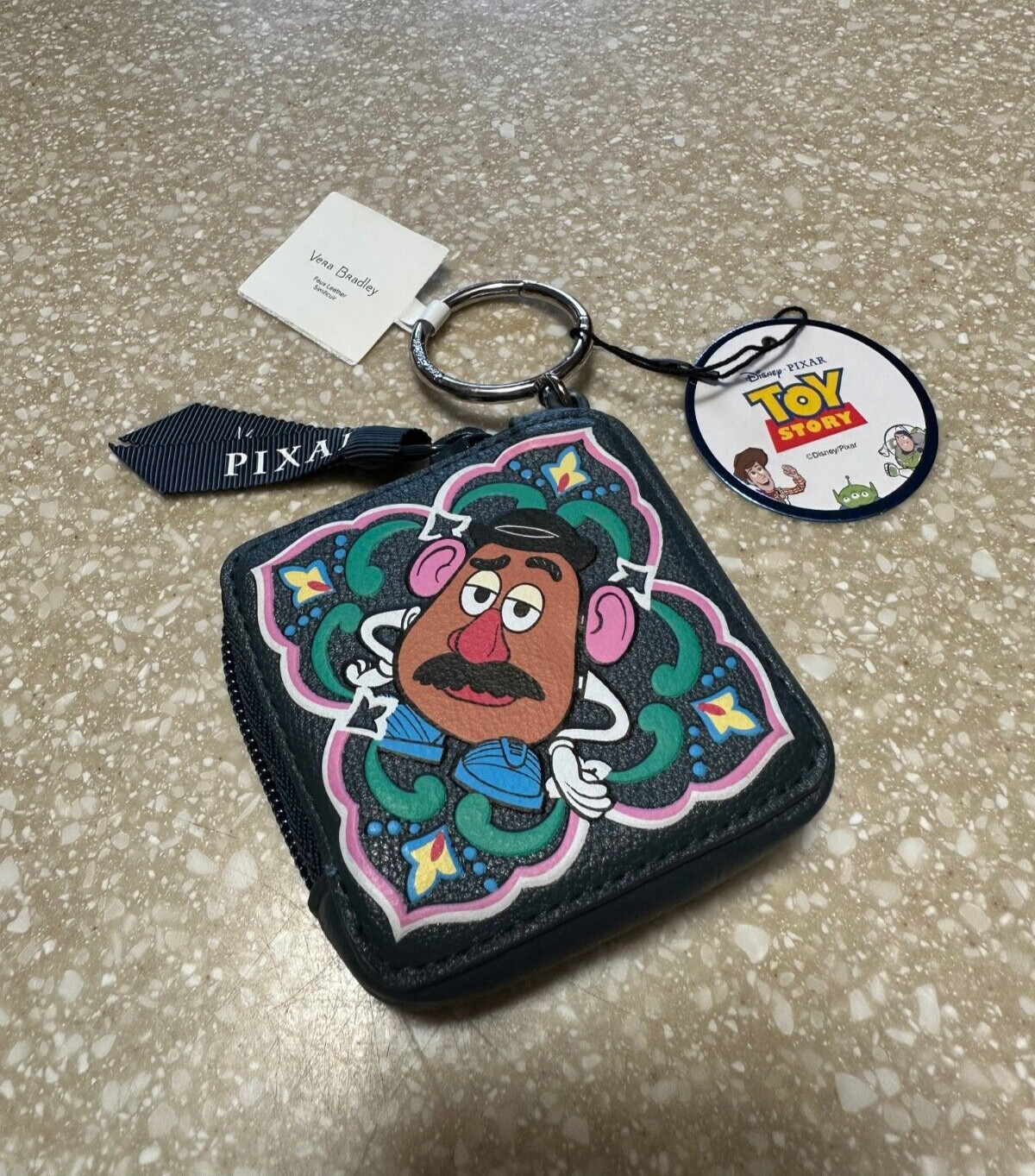 Vera Bradley Disney Toy Story Potato Head Coin Purse Key Ring Bag Charm NWT