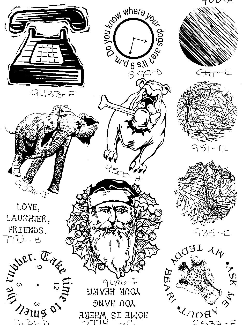 Unmounted Rubber Stamp Plate, Unmounted/Uncut Pink Rubber Stamps