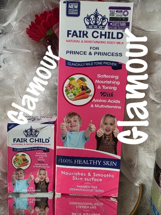 2pcs. Fair child natural skin moisturising and softening body lotion & 1 soap